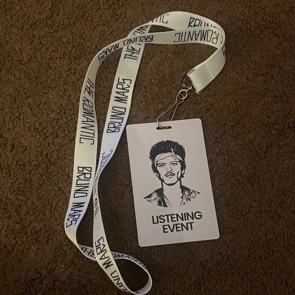 Bruno Mars White/Black Listening Event Lanyard